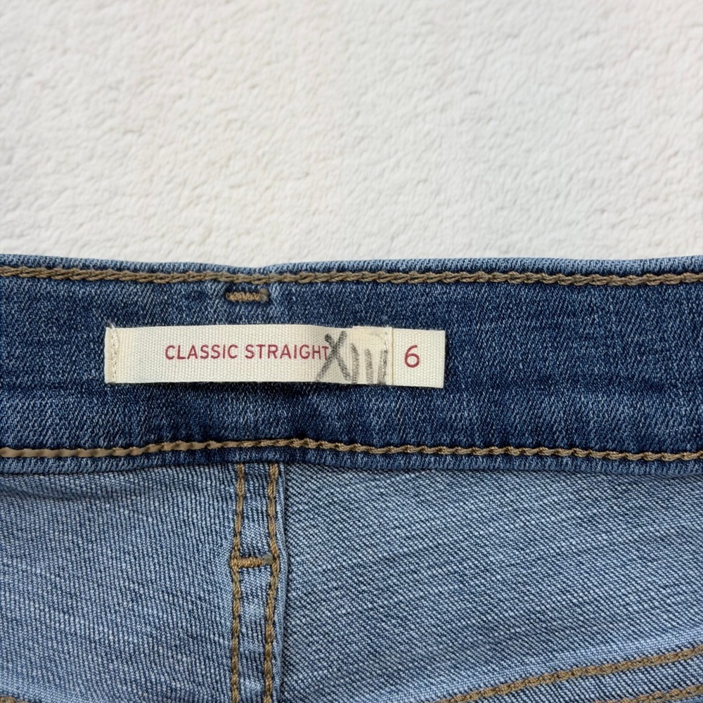 Levi's‎ Classic Straight Jeans Women 6S W28 L28 Blue Good Mid Wash Denim - Picture 8 of 14